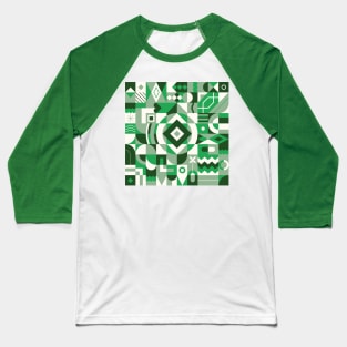 Green geometric pattern Baseball T-Shirt